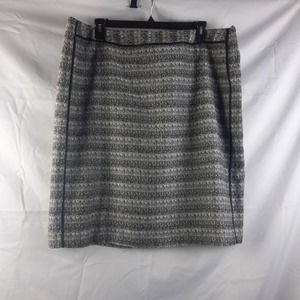 Liz Claiborne Woman Black White striped lined skirt w/ black trim 22W